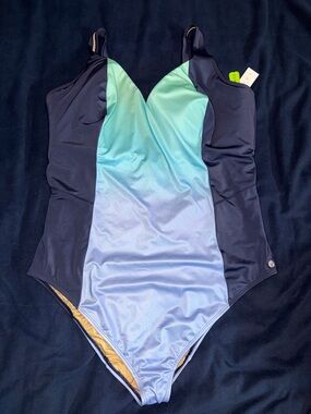 Livi Active Navy with Gradient Ombre One-Piece Swimsuit